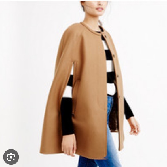 Never worn J Crew wool melton camel cape - Picture 6 of 7